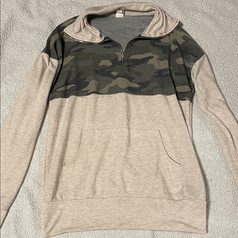 7th Ray Camo and Cream Long Sleeve Top